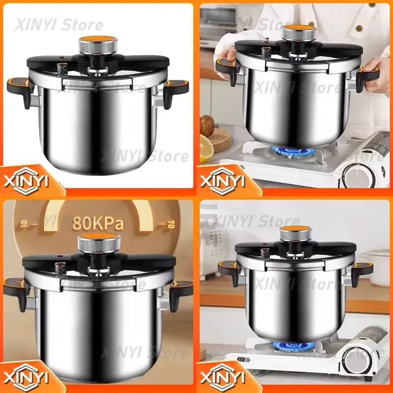 for 5L 4L Stainless Steel Pressure Cooker Universal 304 Multi-Function Compatible with Household Gas Stove