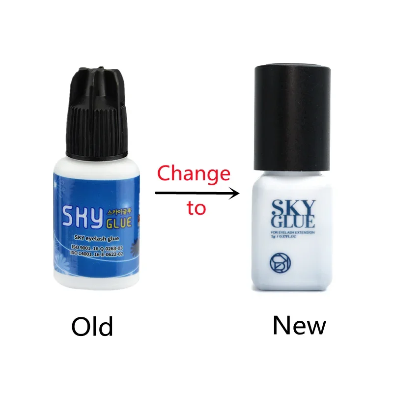 1pcs Korea Sky Glue for Eyelash Extensions 1-2 seconds Super Fastest Dry Glue Adhesive S + Type Black Cap 5ml/10ml