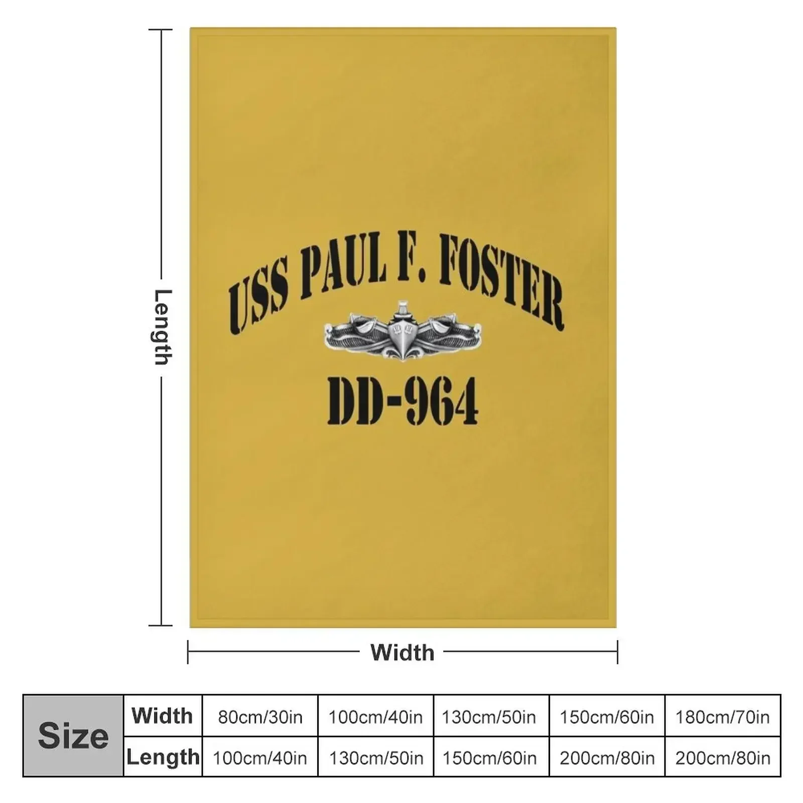 USS PAUL F. FOSTER (DD-964) SHIP'S STORE Throw Blanket couch cozy soft plush fuzzy picnic outdoor blanket