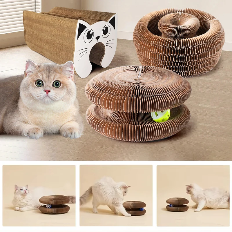 

Creative Cat Scratching Board Pet Supplies Grinding Claw Board Rolling Ball Cat Toy Foldable Magis Cats Scratch Organ Board