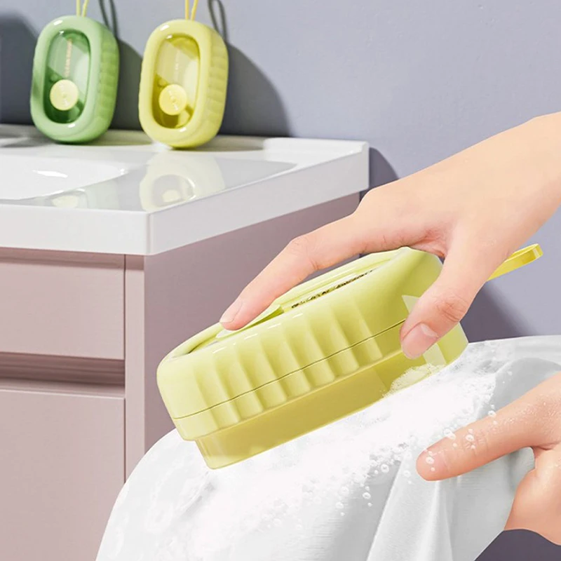 Soft Rubber Foaming Roller Laundry Brush Laundry Detergent Underwear Cleaning Brush Press And Add Liquid Multifunctional Brush