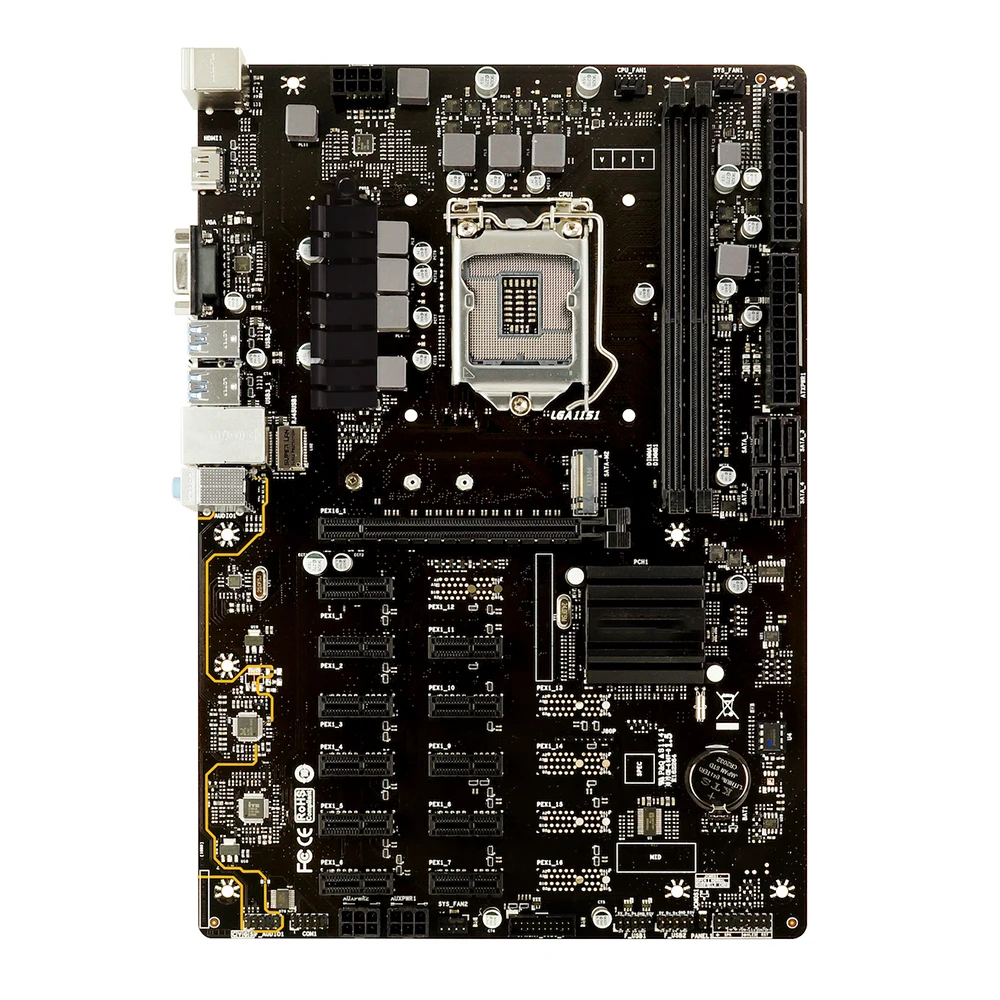 BIOSTAR 마이닝 마더보드용 정품, B360 지지대 8th 9th CPU, LGA 1151 DDR4 32GB ATX TB360-BTC PRO