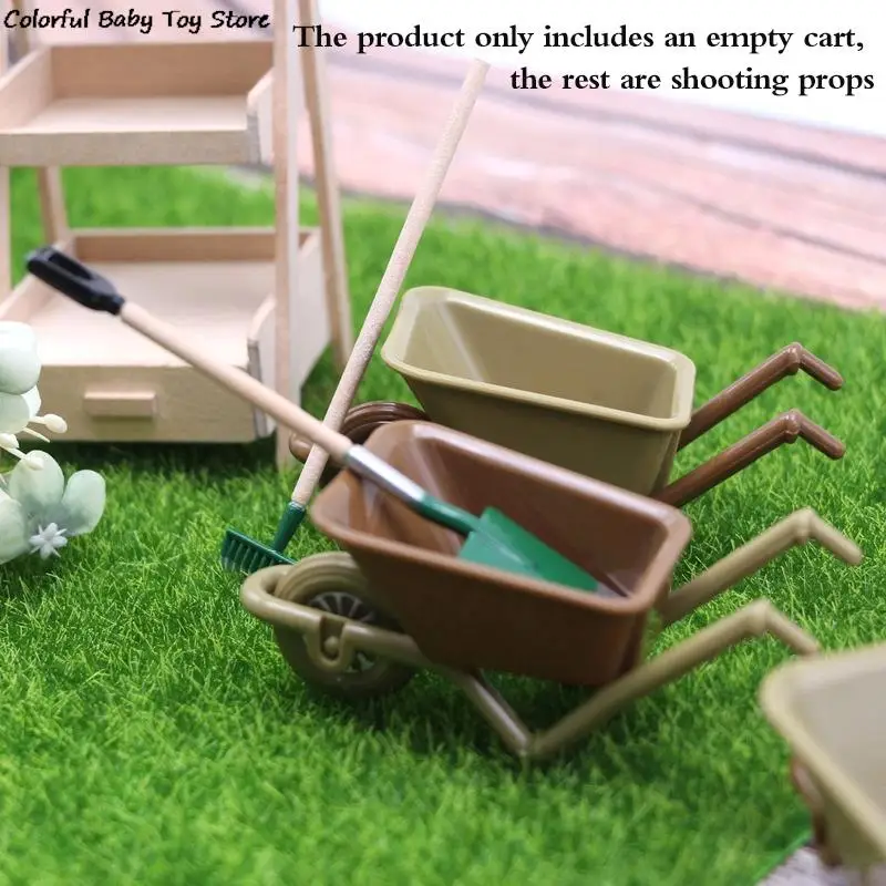 1Pc 1:12 Dollhouse Miniature Cart Trolley Mini Trailer Farm Tool Model Garden Furniture Decor Toy