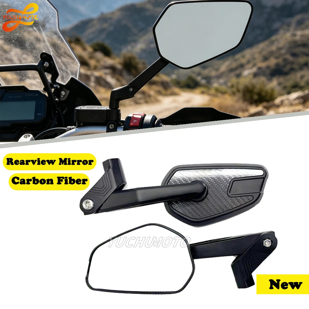 Carbon Fiber Aluminum Alloy new Fit For R12 R12 nineT 8/10MM Motorcycle Accessoires Rearview Mirror Black Side Mirror Universal
