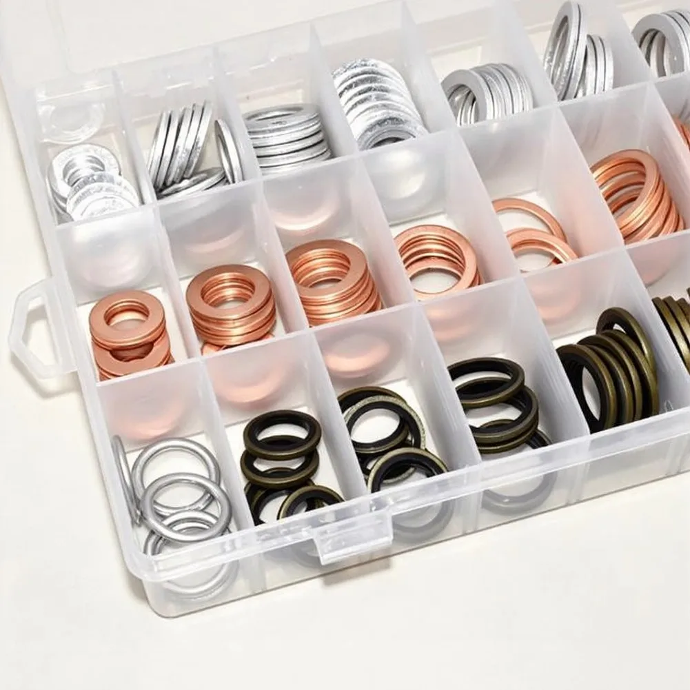 100 Pieces Car Oil Drain Gasket Set, 10mm, 12mm, 14mm, 16mm, 18mm Protect Your Engine From Dirt And Contaminants, Accessories