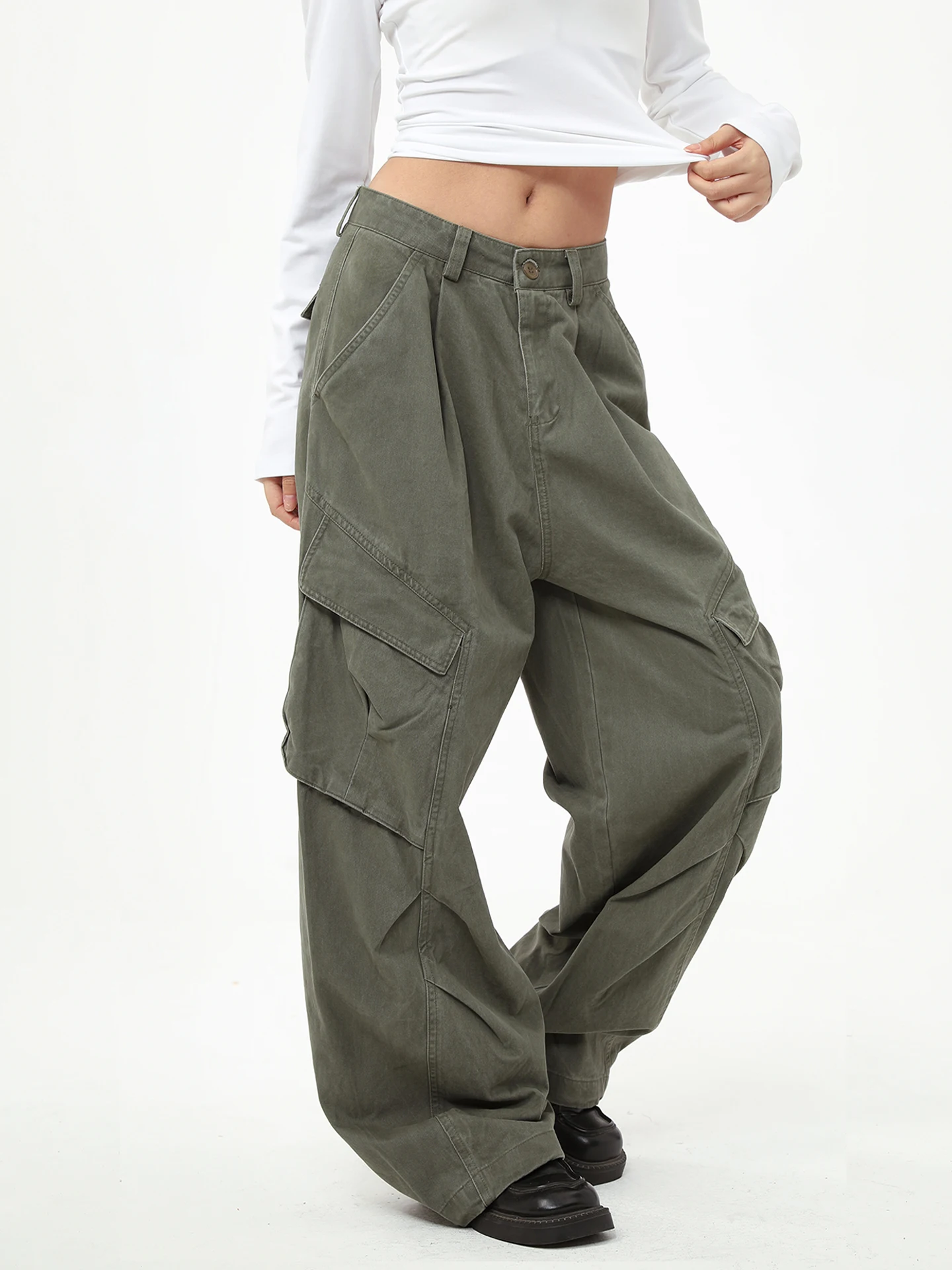 

Брюки-карго в американском ретро-стиле с камуфляжным принтом, широкие, повседневные, рабочие, женские прямые, мужские повседневные брюки с множеством карманов