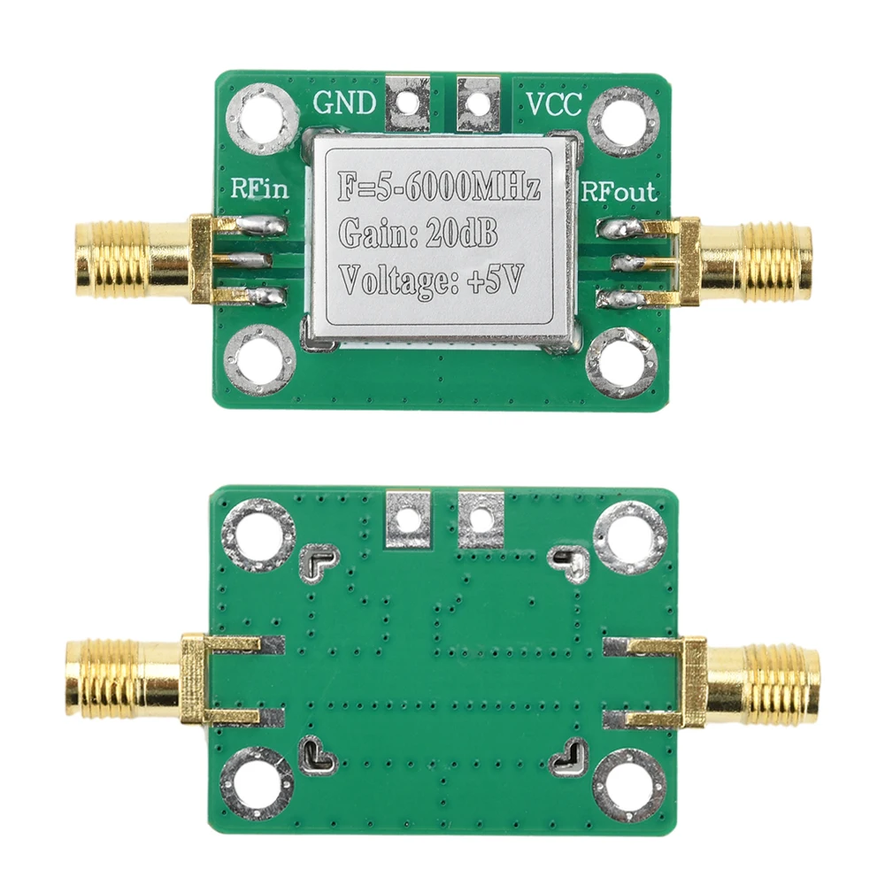5M-6GHz RF Low Noise Broadband Signal Amplifier Power Amplifier Gain 20dB RF Amplifier Module 5-6000mhz 5VDC