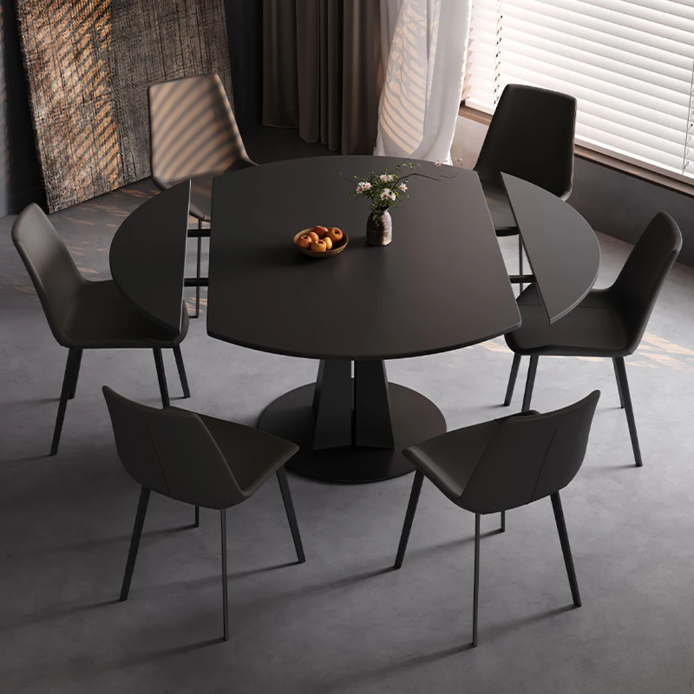 

Waterproof Extendable Dining Table Legs Metal Black Round Dining Table Modern Luxury Set Sala Da Pranzo Home Accessories