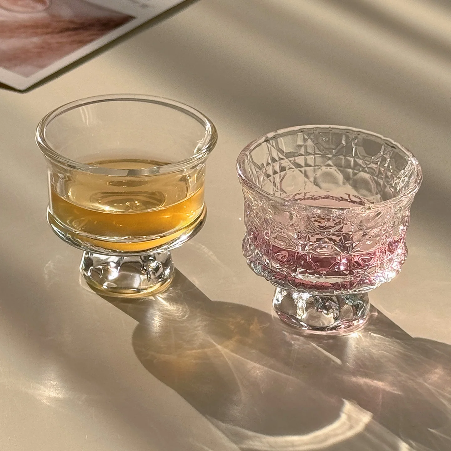  Transparent Glass Mountain Cup Small White Wine Cup Tea Cup One-Piece Straight Drink round ape Single Layer No Color