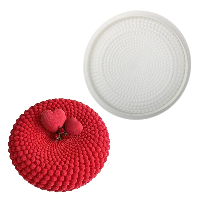 Round Mousse Cake Mold 6 Inch Wrinkle Texture or Pearl Texture Design Silicone Cake Mold Dessert Tools Kitchen Baking Supplies