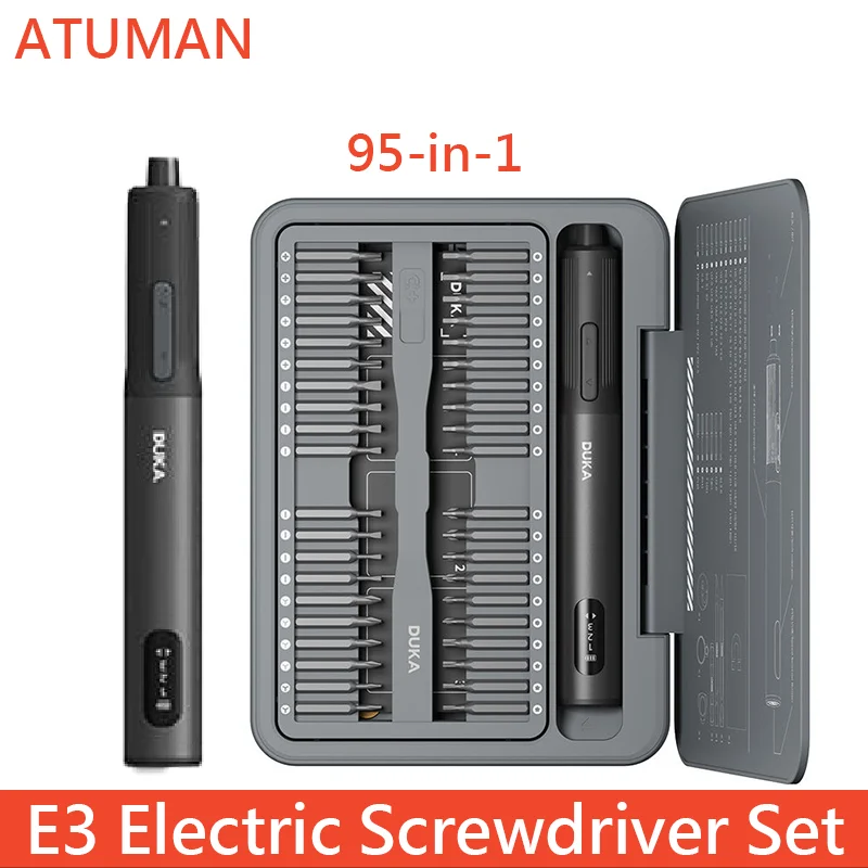 DUKA ATuMan E3 Electric Screwdriver Set 95-in-1 Multi-function Magnetic Precision Screwdriver Head Handheld Home Repair Tool Box