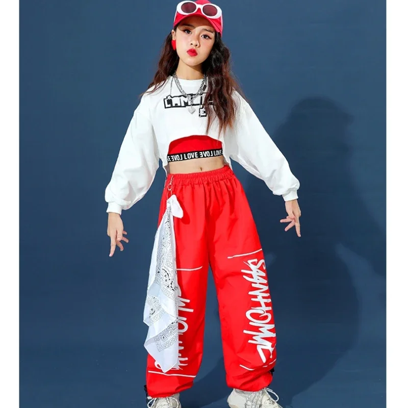 Jazz-Hip-Hop-Tanzset für Mädchen, Streetdance-Kostüm für Kinder, Performance-Outfit für Model-Runway-Bühnenshows – Detail 10