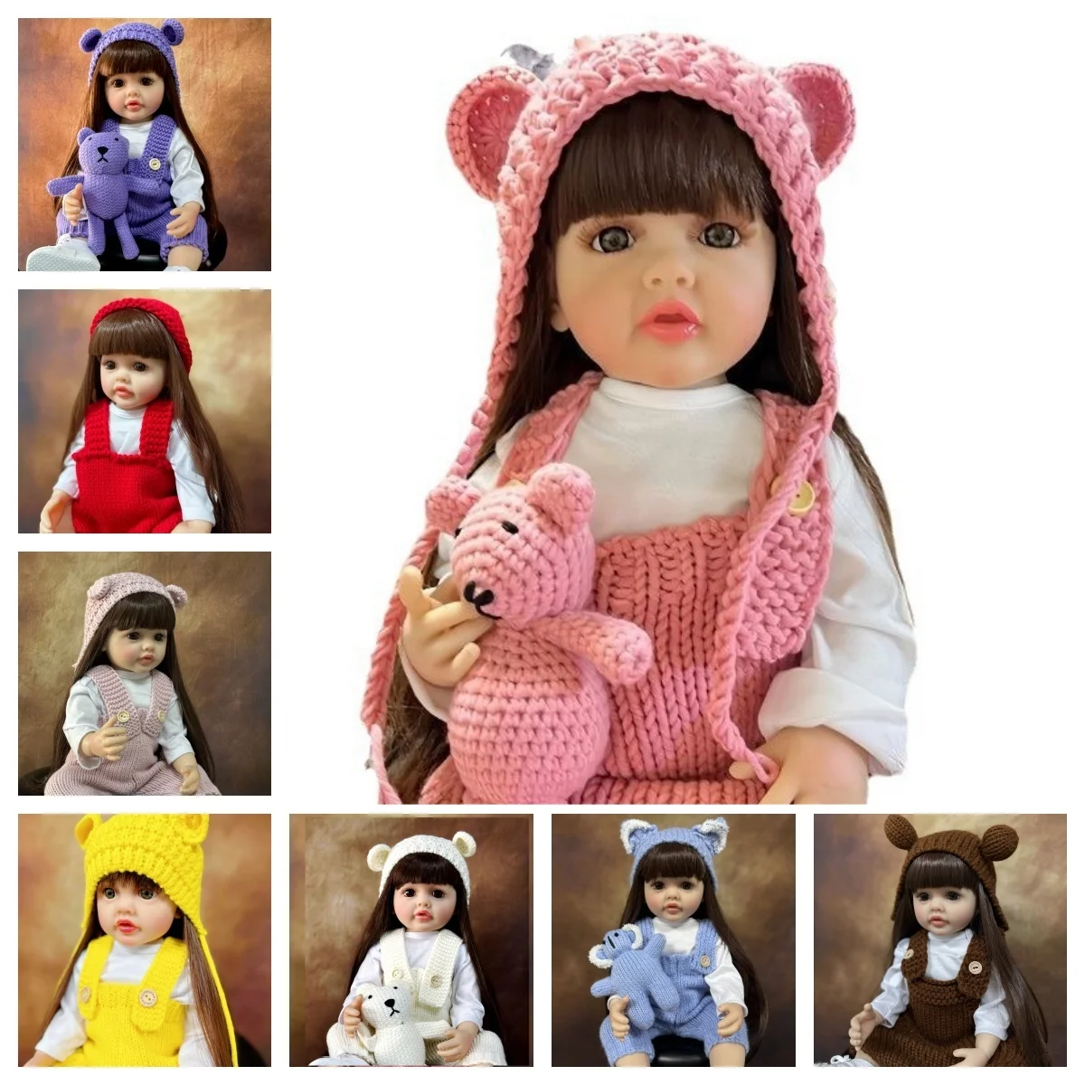 

Doll Clothes For 19-22Inch Reborn Baby Doll 48-55cm Reborn Toddler Doll Clothes Accessories Jumpsuit Dress Sweater Knit