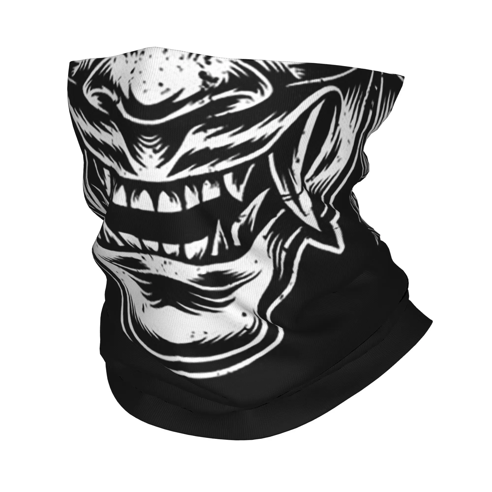 

Oni Demon Gaiter Japanese Samurai Ronin Face Bandana Neck Cover Printed Mask Scarf Headband Hiking Fishing For Men Women Adult