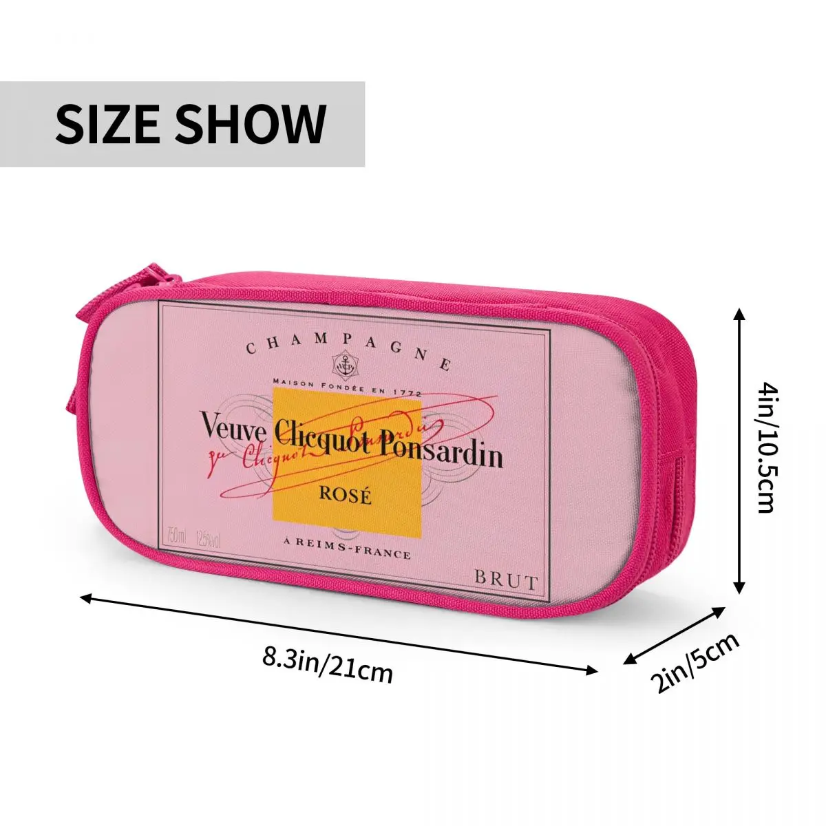 Champagne Pink Pencil Case New Veuves Clicquots Pen Bags Girl Boy Large Storage School Supplies Gifts Pencilcases