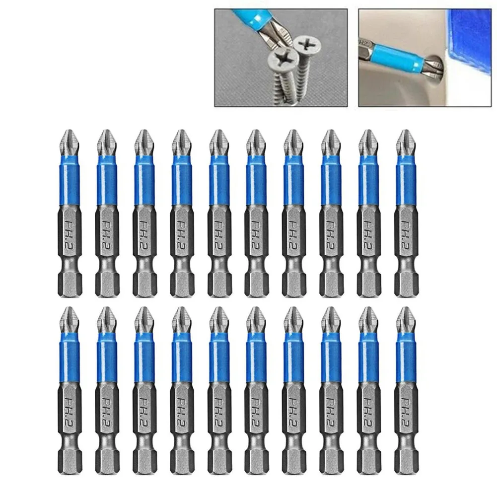 

20pcs 50mm PH2 Cross Screwdriver Bits Set Batch Head PH2 Screwdriver 1/4 Inch Hex Shank Magnetic Screwdriver Drill Bit Hand Tool