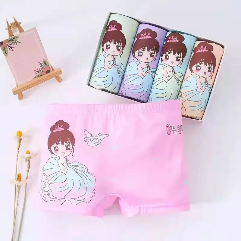 3pcs /Lot cartoon Design Underpants Briefs baby Girls boxer Panties Cotton Soft Breathable Underwear for 2-12 years Girl