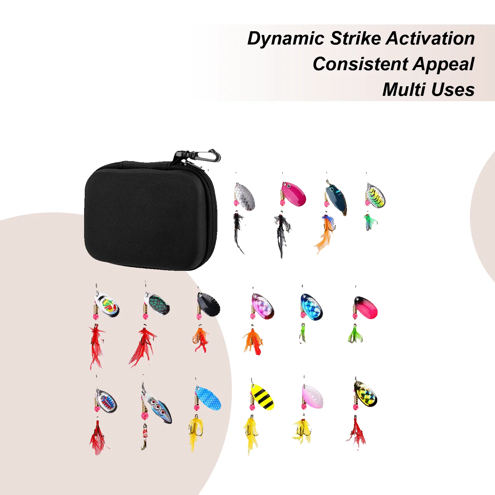 مجموعة طعوم صيد السمك مكونة من 16 قطعة طعوم سباحة صلبة وناعمة مع خطافات حادة للمياه العذبة والمياه المالحة وسمك السلمون المرقط كرابي، هدية صيد الأسماك #1