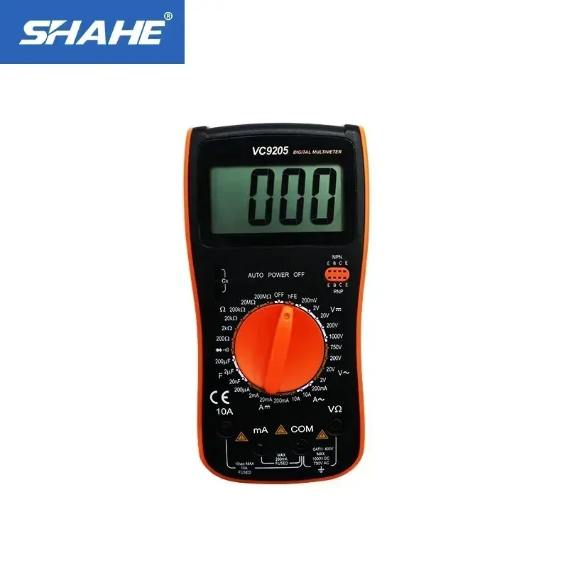 Shahe VC9205 Handheld AC/DC Voltage Tester Meter Multimeter Digital 2000 Counts Resistance Capacitance Continuity Tester