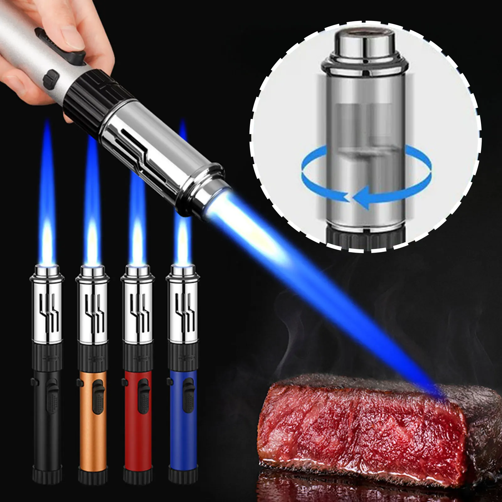 

Высокотемпературная многоразовая зажигалка для барбекю, регулируемое пламя, универсальный инструмент для выживания, приготовления пищи, задачи «сделай сам»