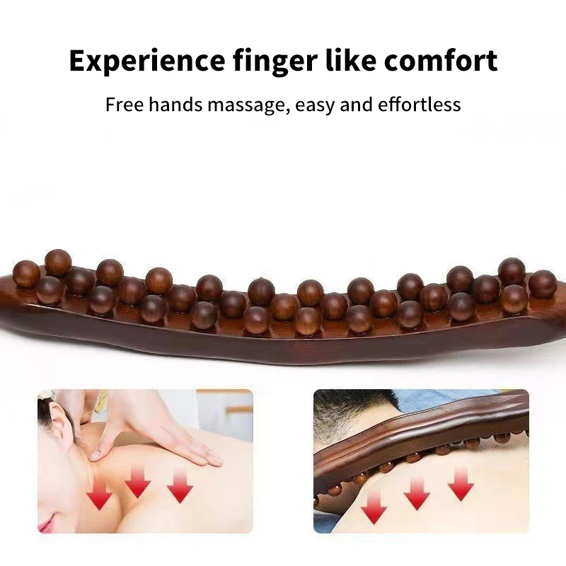 Universal Back Massage Tendões, Raspagem Stick Point Tratamento, Gua Sha, Relax Therapy Tool, Massageador Abdominal, Plástico, 37 Beads