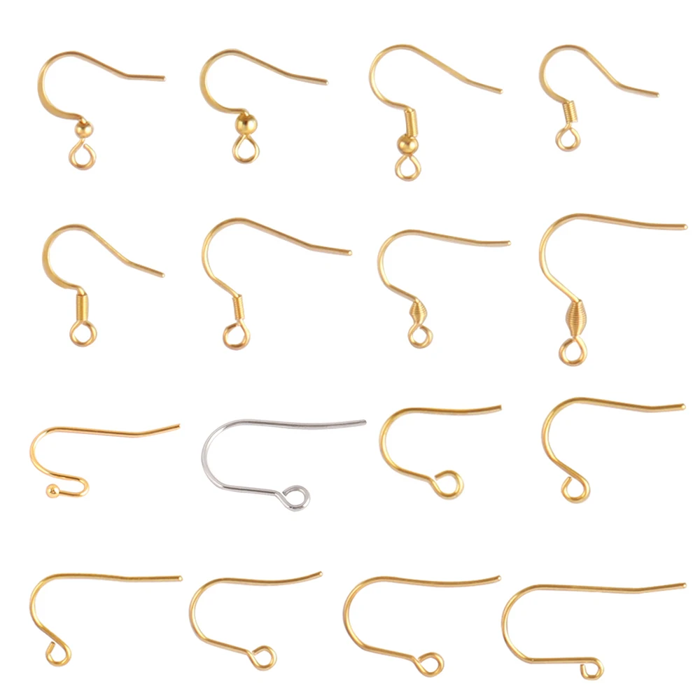 50pcs/lot Stainless Steel Hooks Earrings Clasps Findings Jewelry Making Supplies For Jewelry Earwire DIY Earring Findings