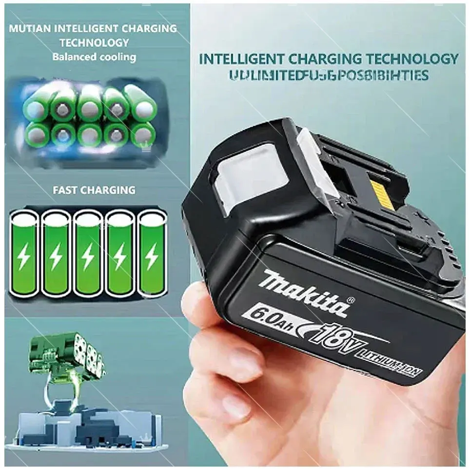 Imagem -03 - Makita Ferramentas Elétricas Acessórios de Substituição 18v 6000mah Bl1860 Bl1850 Bl1830b Bl1815 Baterias Recarregáveis Li-ion Original