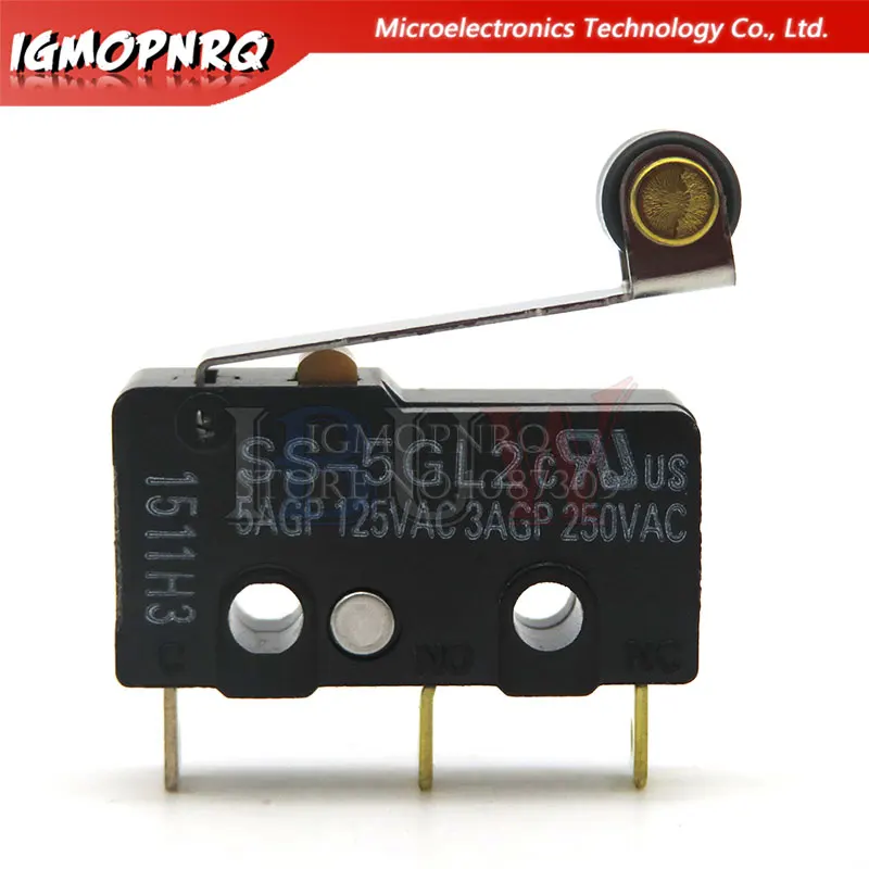 Micro Limit Micro Switch, Chave Lateral do Mouse, Momentâneo, 3 Pernas Retas, SS-5, SS-5GL, SS-5GL2, SS-5GL13, 2Pcs