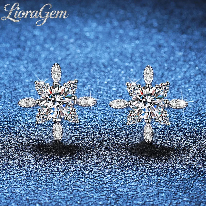 

Серьги LioraGem Temperament Starlight Queen для женщин, блестящие серьги-гвоздики с муассанитом цвета D, платина PT950
