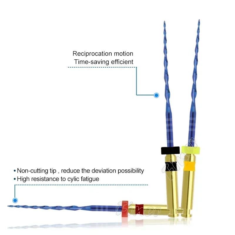 6pcs Dental Reciproc Blue Endo Rotary Files Endodontic Only One Root Canal Files 21 25mm Heat Activated Dentistry Instruments