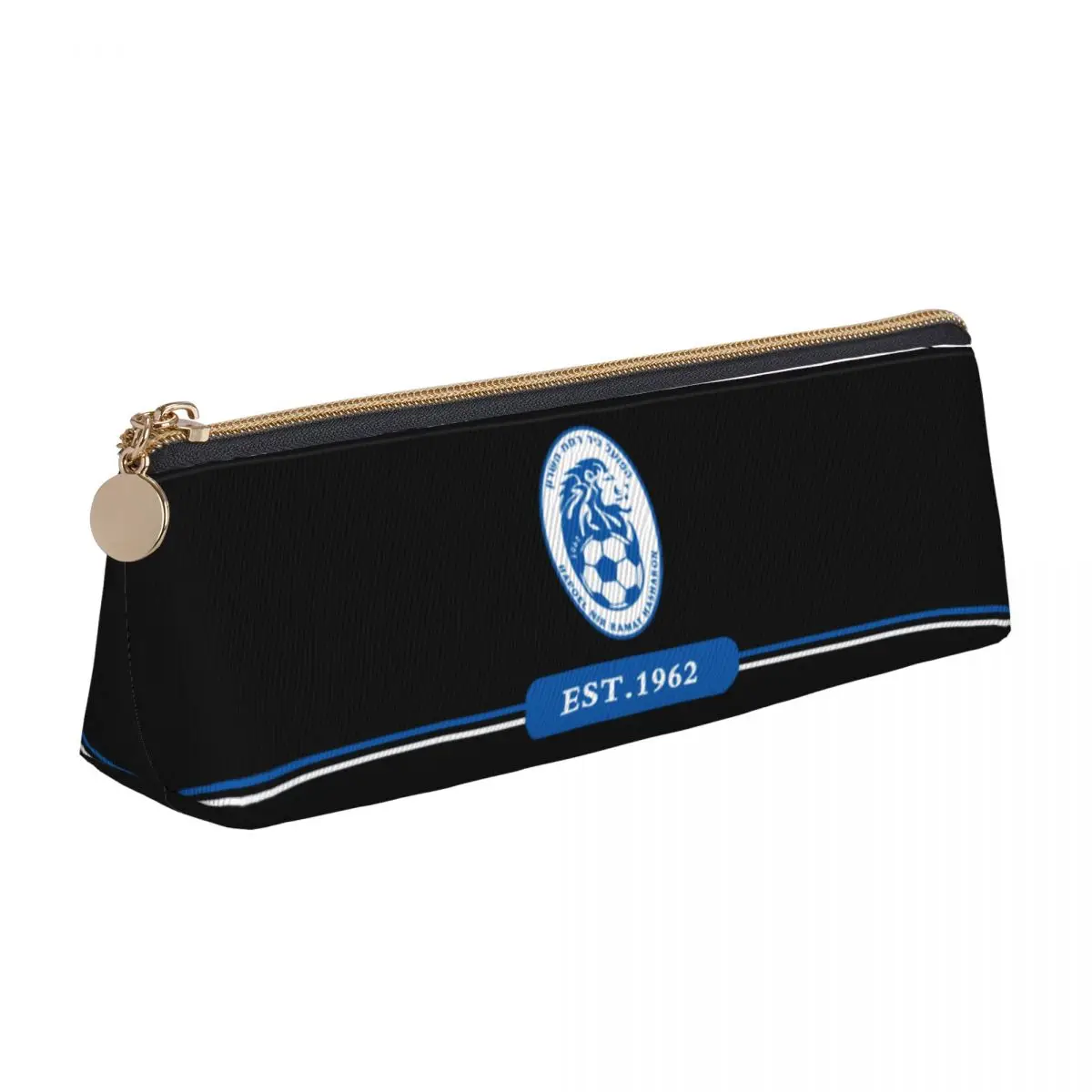 

Israel Hapoel Nir Ramat HaSharon Fc Leather Pencil Case College Teen Zipper Pencil Case Retro Big Triangle Pencil Case