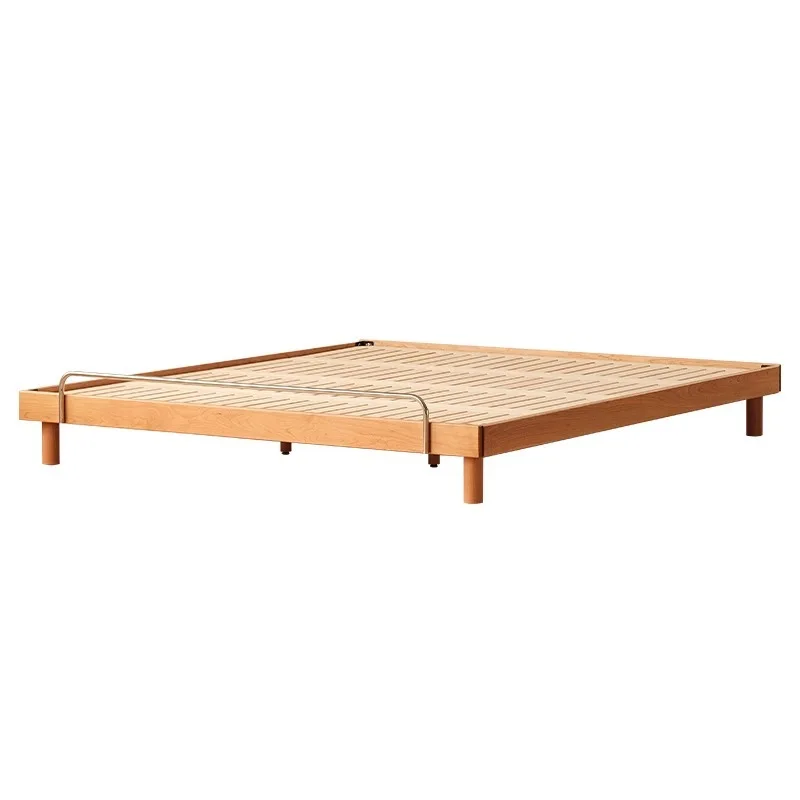 

Tatami bed Japanese solid wood double Cherry wood furniture 1.5 meters frame No bedside