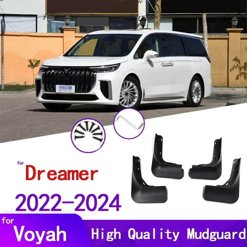

4pcs Mudflaps Splash Guards Mud Flap Front Rear Mudguards Fender Black Mud Flaps for Voyah Dream Dreamer 2022 2023