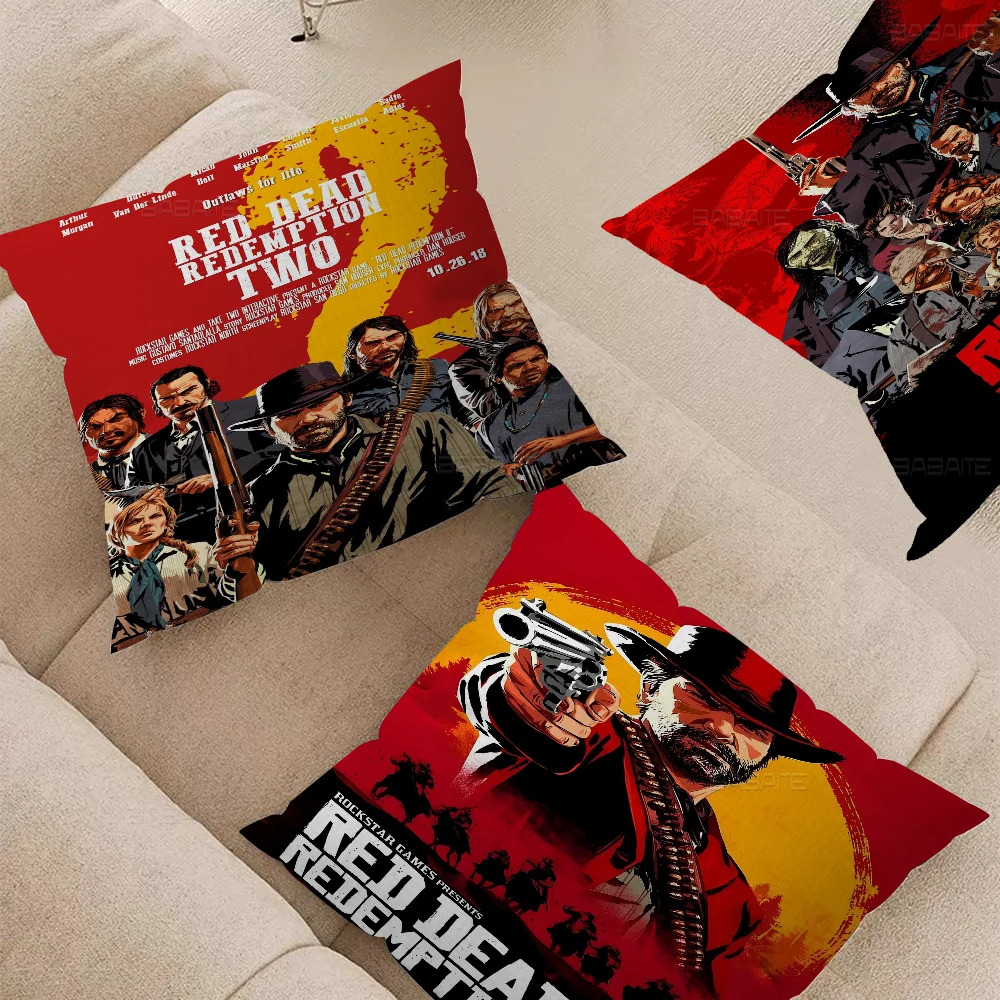 Red Dead Redemption 2 Personalized Pillow Cover Kids Bedroom Wild Party Decor Pillowcase Kid Birthday Shower Gift