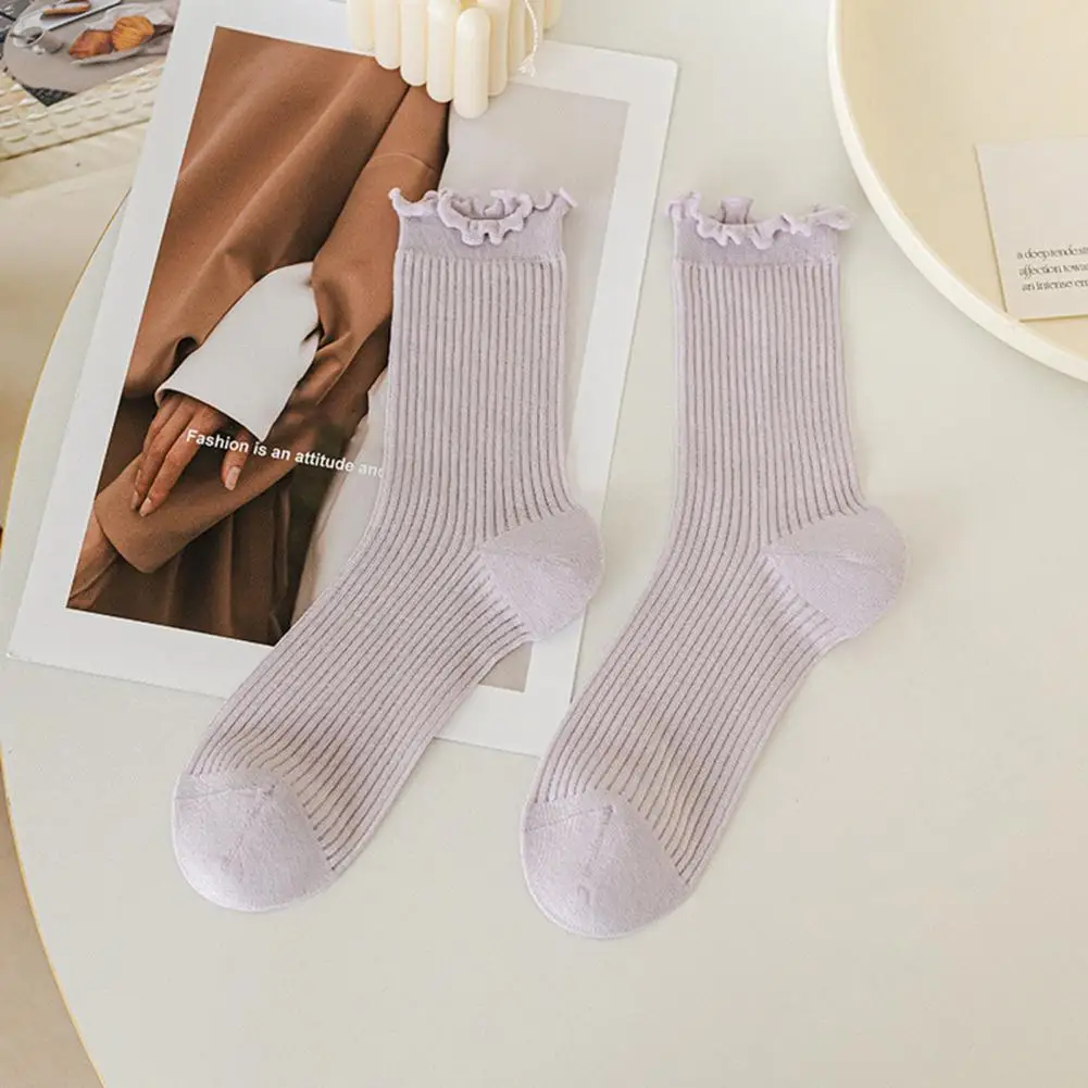 

Cotton Socks Women's Hollow Mesh Yoga Socks with Shirring Edge Anti-slip High Elasticity Sweat Absorption for Home for Adults
