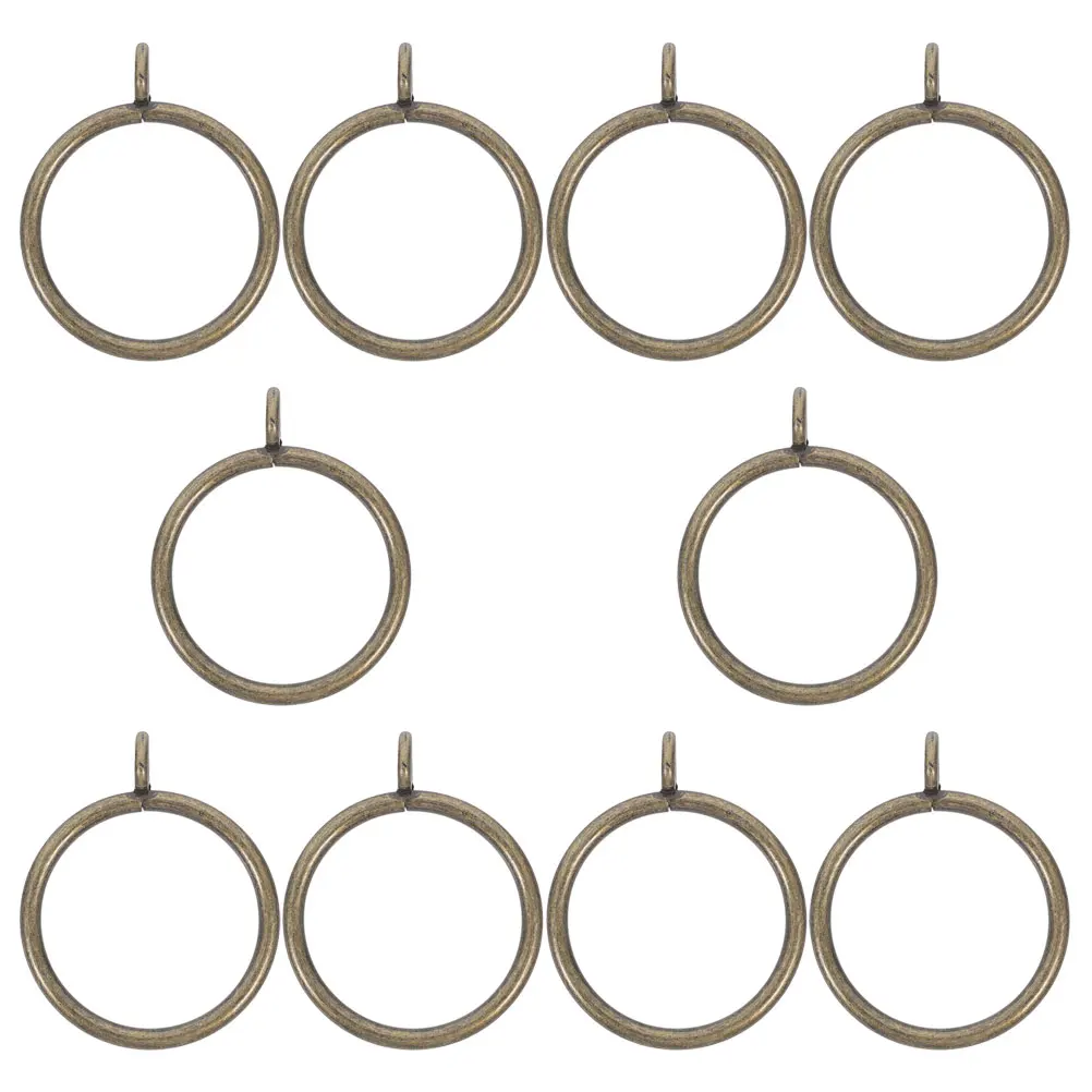

10pcs Curtain Rings Eyelet Design Iron Home Decor Roman Rods Adjustable Length Metal Hooks Shower Compatible