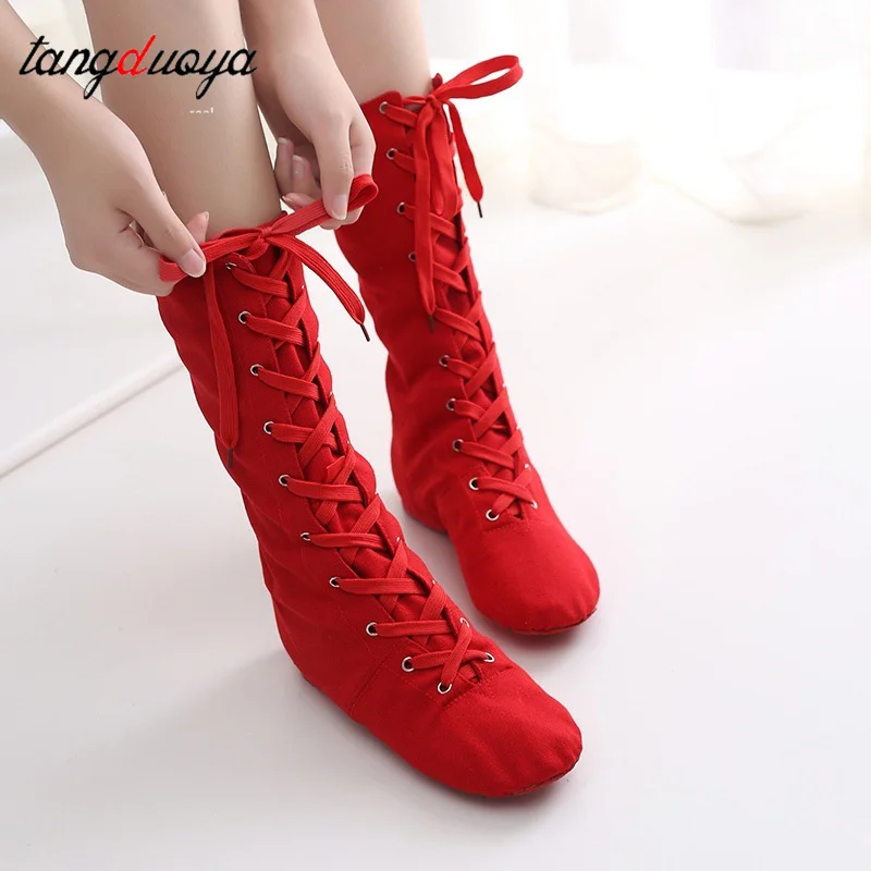 Alta superior pólo sapatos de dança mulheres botas de balé sapatos de jazz crianças palco mostrar calçado moderno botas de jazz masculino split solemoderndanceshoe