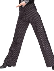 2024 Dance Pants Men's Latin Dance Pants Striped Dance Pants Men's Modern Dance Ballroom Dance Adult Clothing 902