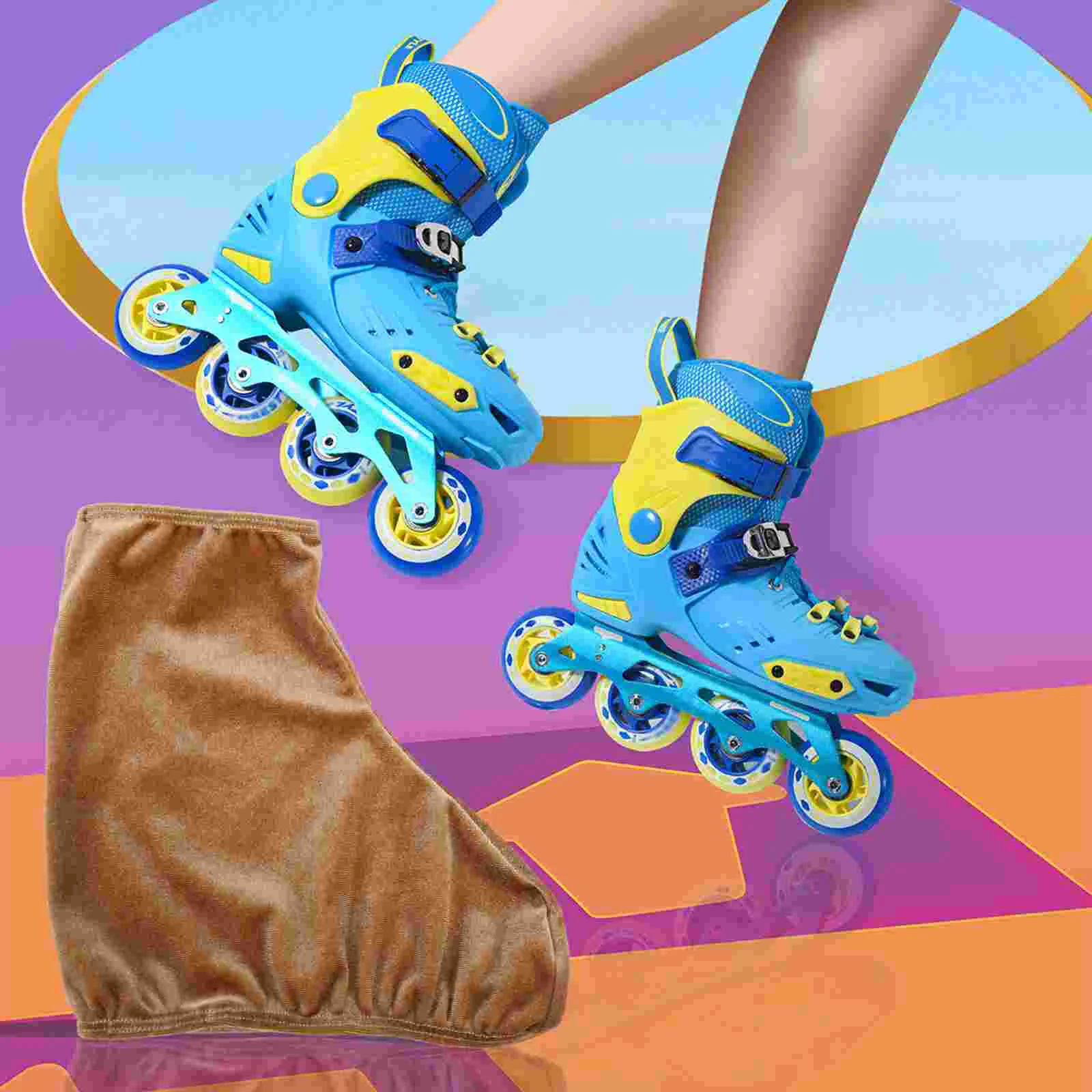 

Kids Ice Skates Skating Shoes Cover Accessories Covers Roller Boot Light Brown Wear-resistant Protectors Man