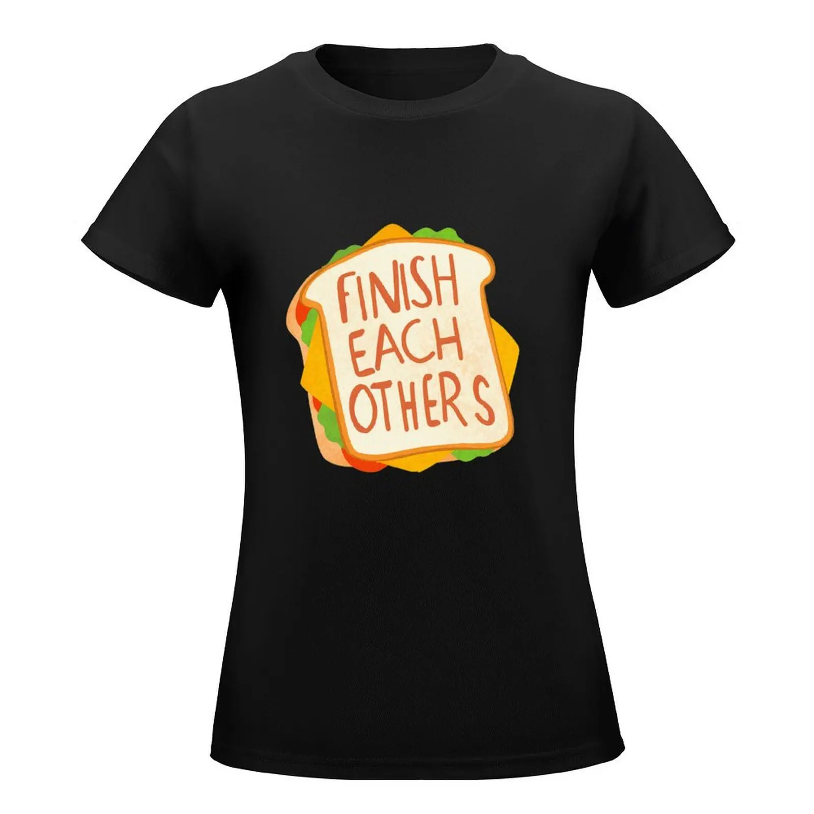 Finish each other sandwiches T-Shirt summer tops korean fashion animal print shirt for girls Women clothing