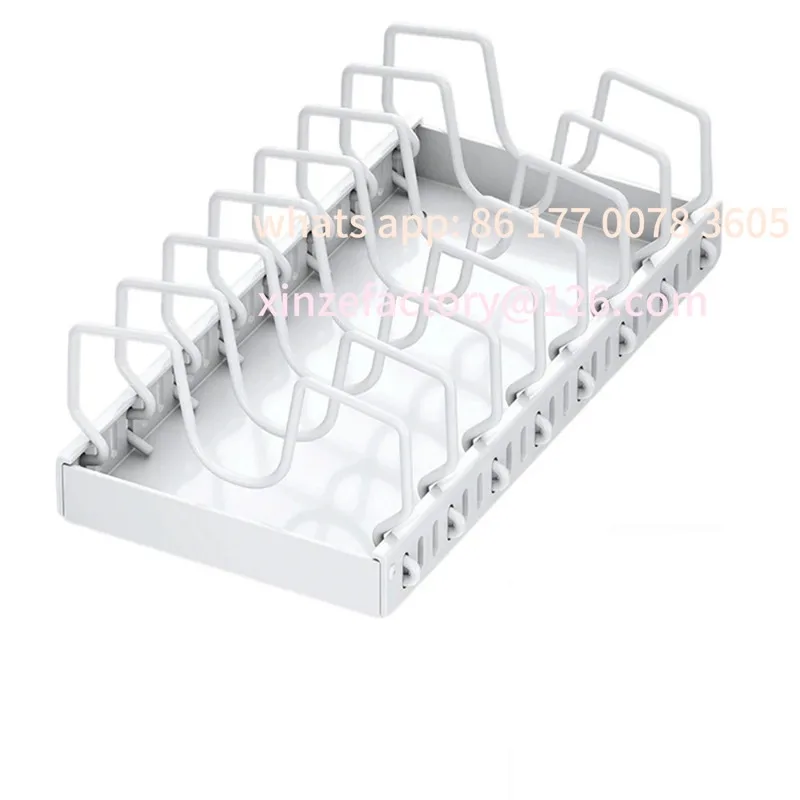 

Customizable Pull Out Pans Organizer Rack,Under Cabinet No Drill Pot Lid Organizer Drawer Kitchen Storage Rack for Pots and Pans