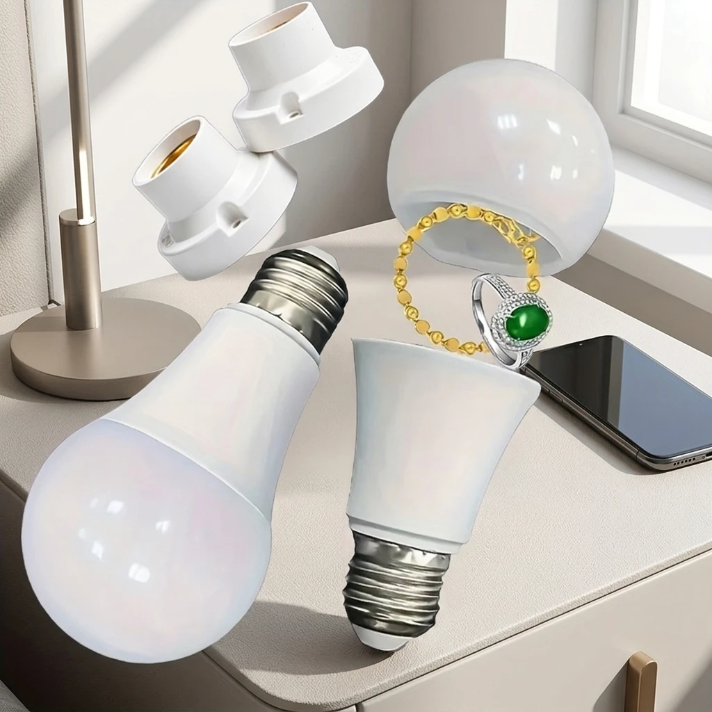 Fake Light Bulb Secret Hidden Safe Box Conceal Storage Container Private Hidden Compartment For Money Jewelry Pills  BHL2303