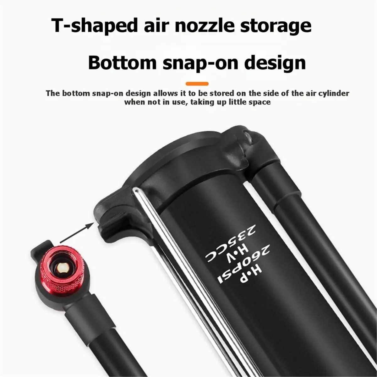 AD10 WEST BIKING 260 PSI Bicycle Tire Pump Pressure Gauge Bike Tire Inflator E-Bike Schrader/Presta Valve Floor Pump