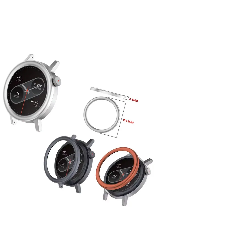 

​Metal Bezel and Protective Film for CMF Watch Pro 2 Watch Replacement Bezel Silver Gray Blue Orange