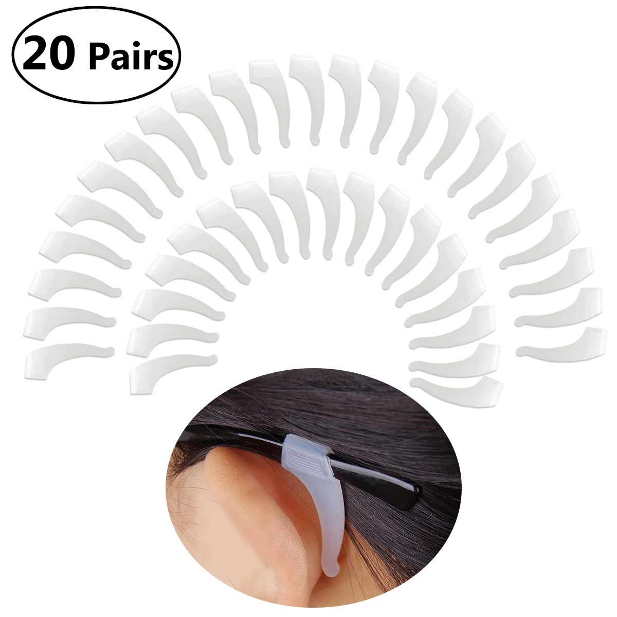 

Eyeglass Anti- Silicone Temple Tips Lightweight Comfortable Fit For Sports Glasses Reading Sunglasses Eyeglass