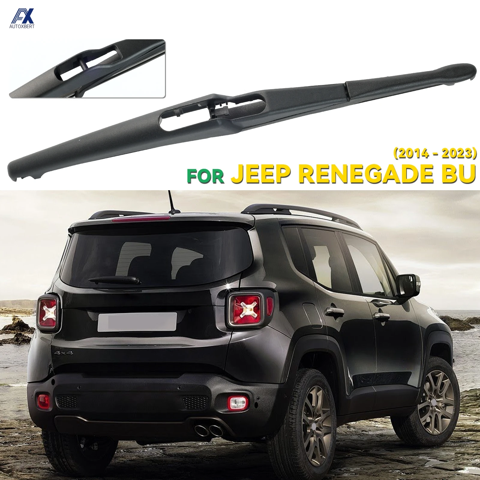Rear Windshield Windscreen Wiper Blade For Jeep Renegade Fiat 500X 2015 2016 2017 2018 2019 2020 2021 2022 2023 Rain Brush 10''