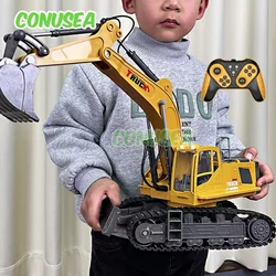 Alloy Rc Excavator Truck Toy Kids Remote Control Engineering Trucks Electric Vehicle Machine Games for Kids Boys Birthday Gifts