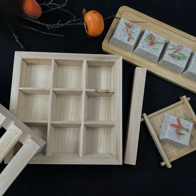 Molde de madera para pasteles, utensilios de repostería de madera auténtica, utensilios de cocina chinos, molde para hornear pasteles de arroz y dim sum.