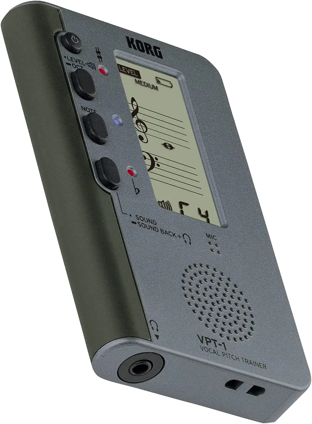 Korg VPT-1 instrutor de passo vocal com três níveis ajustáveis de ajuste