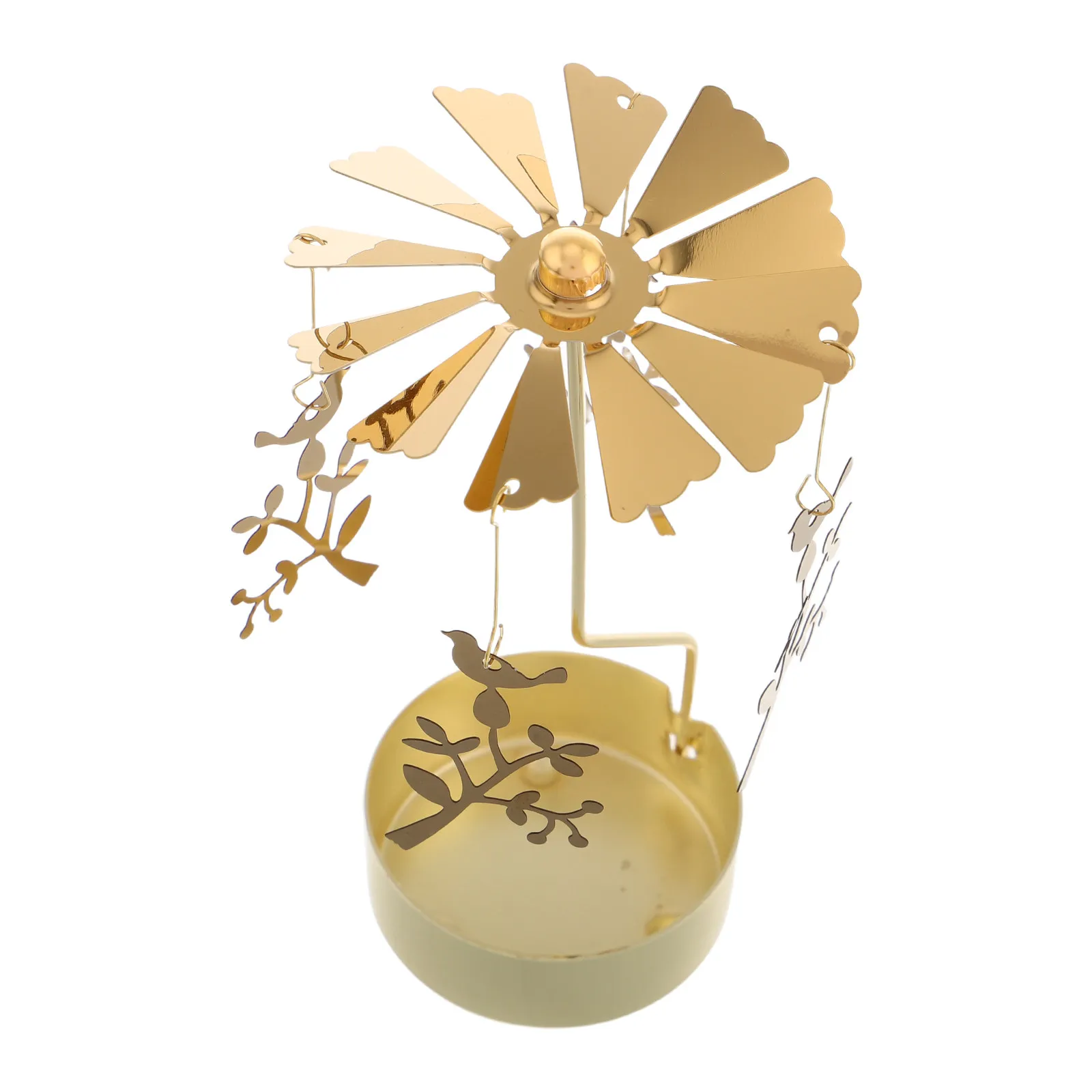 

Rotary Holder Metal Spinning Windmill Candlestick Tea Light Holder Decorative Home Table Centerpieces Christmas Decor
